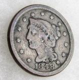 1848 US Large Cent Normal Date