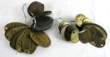 Grouping of Antique Brass Chevrolet Plant Tool Checks