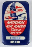 1951 National Air Races (Detroit) Usher Badge