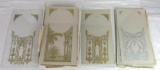 NOS Lot (13) Antique Gingerbread Clock Replacement Glass Panels w/ Gold Stenciling