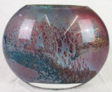 Outstanding Artist Signed Robert C. Nisley #2164 Reverse Painted Studio Glass Vase