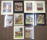 Lot (10) Rare 1951 Wesley Dennis Horse Illustrations. Matted