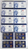 Lot (8) Complete Run 1999-2006 US Mint Proof Sets w/ Dollar & State Quarters