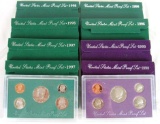 Lot (8) 1990's US Mint Proof Sets