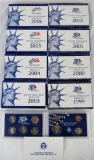 Lot (8) US Mint Proof Sets. 1999 to 2006 Complete