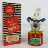 Antique Kohner Bros Disney Donald Duck Bakelite & Wood Push Button Toy