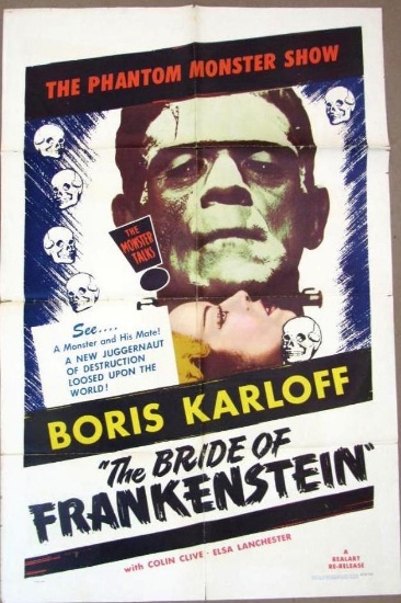 Bride of Frankenstein (Realart, R-1953) One Sheet