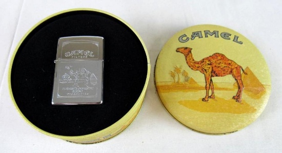 Zippo Engraved Chrome Camel Cigarettes Lighter MIB