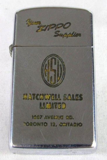1963 Hatchwell Sales (Zippo Supplier) Salesman Sample Zippo Slim Lighter
