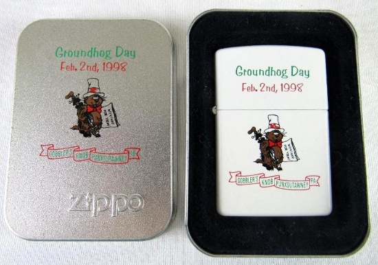 NOS Un-Used 1997 Grounhog Day Gobbler's Knob (Punxsutawney, PA) Limited Edition Zippo Lighter MIB
