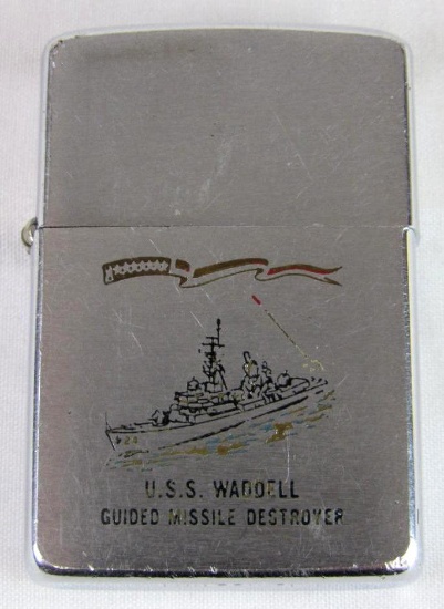1964 US Navy USS Waddell Guided Missile Destroyer "Plank Owner" Zippo Lighter
