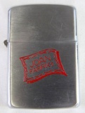 Rare 1947-48 Joan Fabrics (3 Barrel Hinge) Advertising Zippo Lighter