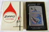 RARE Un-Used 1966 Hunter Series Lossproof Fishing Scene Zippo Lighter MIB
