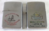 Lot (2) 1953-1957 Advertising Zippo Lighters