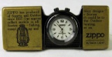 Excellent Un-Used 1996 Zippo Advertising Brass Pocket Clock