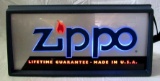 Outstanding Vintage Zippo Lighted Store Display Advertising Countertop Sign