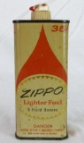Vintage Zippo .35 cent Lighter Fluid Metal Graphic Can