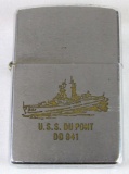 1970 US Navy USS DuPont DD-941 Zippo Lighter