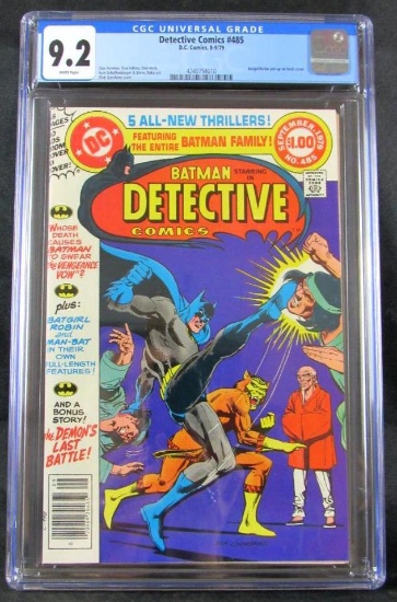 Detective Comics #485 (1979) Bronze Age/ Great Batgirl Pin-up on Back CGC 9.2