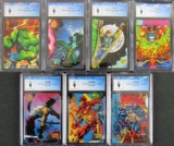 Lot (7) 1994 Fleer Marvel Universe Series V Trading Cards All CGC 9 Mint