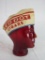 Antique Red Dot Cigars Advertising Cap Displayed on Red Glass Head Manequin