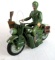 Rare Franklin Mint Tin Wind Up Harley Davidson Military Motorcycle w/ Rider