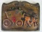 Dated 1930 Chalkware Horse & Carriage Wall Plaque