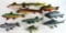 Huge Lot (10) Contemporary Carved Wood Fish Spearing Decoys (Many Signed)