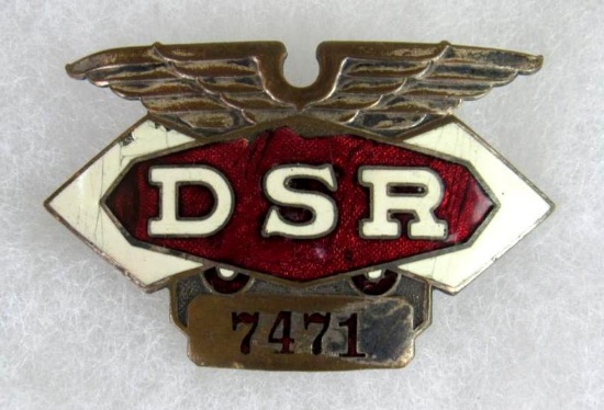 Antique DSR (Detroit Street Railway) Hat Badge