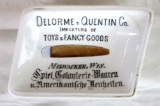 Antique Delorme & Quentin Co. (Milwaukee, WI) Importers of Toys & Fancy Goods Porcelain Advertising