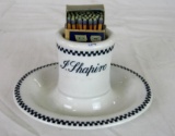 Antique J. Shapiro (Milwaukee, WI) Advertising Porcelain Match Holder