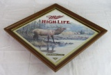 Vintage Miller High Life Wildlife Elk Advertising Beer Mirror