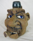 Outstanding Stoneware Folk Art Face Jug