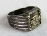 Vintage Signed Sterling Silver Harley Davidson Men's Ring