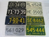 Lot (8) Antique 1940's-1950's Michigan License Plates