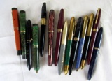 Lot (14) Antique Fountain Pens. Parker, Scheaffer, Lord Baltimore, Cascade ++