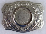 Vintage Belt Buckle w/ 1900 Morgan Silver Dollar by Chambers Belt Co.