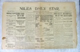 April 22, 1912 Niles Daily Star (Niles, MI) Newspaper w/ Titanic Sinking Headline