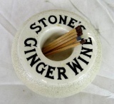 Antique Stone's Ginger Wine Advertising Match Striker Holder