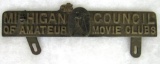 Antique Michigan Council of Amateur Movie Club License Plate Topper