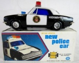 Vintage Modern Toys (Japan) Tin Battery Operated Police Car in Original Box