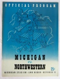 1942 University of Michigan Wolverines vs. Northwestern Football Program