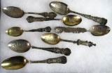 Lot (8) Antique Signed Sterling Silver Souvenir Spoons