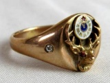 Vintage 10 Kt Gold B.P.O.E Order of Elks Men's Ring