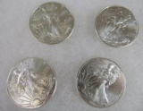 Lot (4) 2011 Uncirculated US Silver Eagle Coins