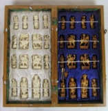 Outstanding Museum Quality Antique Carved Ivory or Bone Chess Set