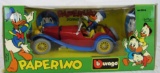 Rare Vintage Burago 1/18 Scale Die Cast Donald Duck Paperino Car MIB
