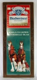 Vintage 1970's Budweiser Beer World Champion Clydesdales Shadowbox Style Bar Sign
