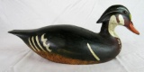 Beautiful Signed Gary Gitchell (Dowagiac, MI) Carved Wood Duck Decoy w/ Glass Eyes