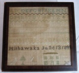 Beautifully Framed 1844 Cross Stitch Sampler (Mishawaka, IN)